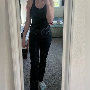 Kennedy womens straight cut demi jeans